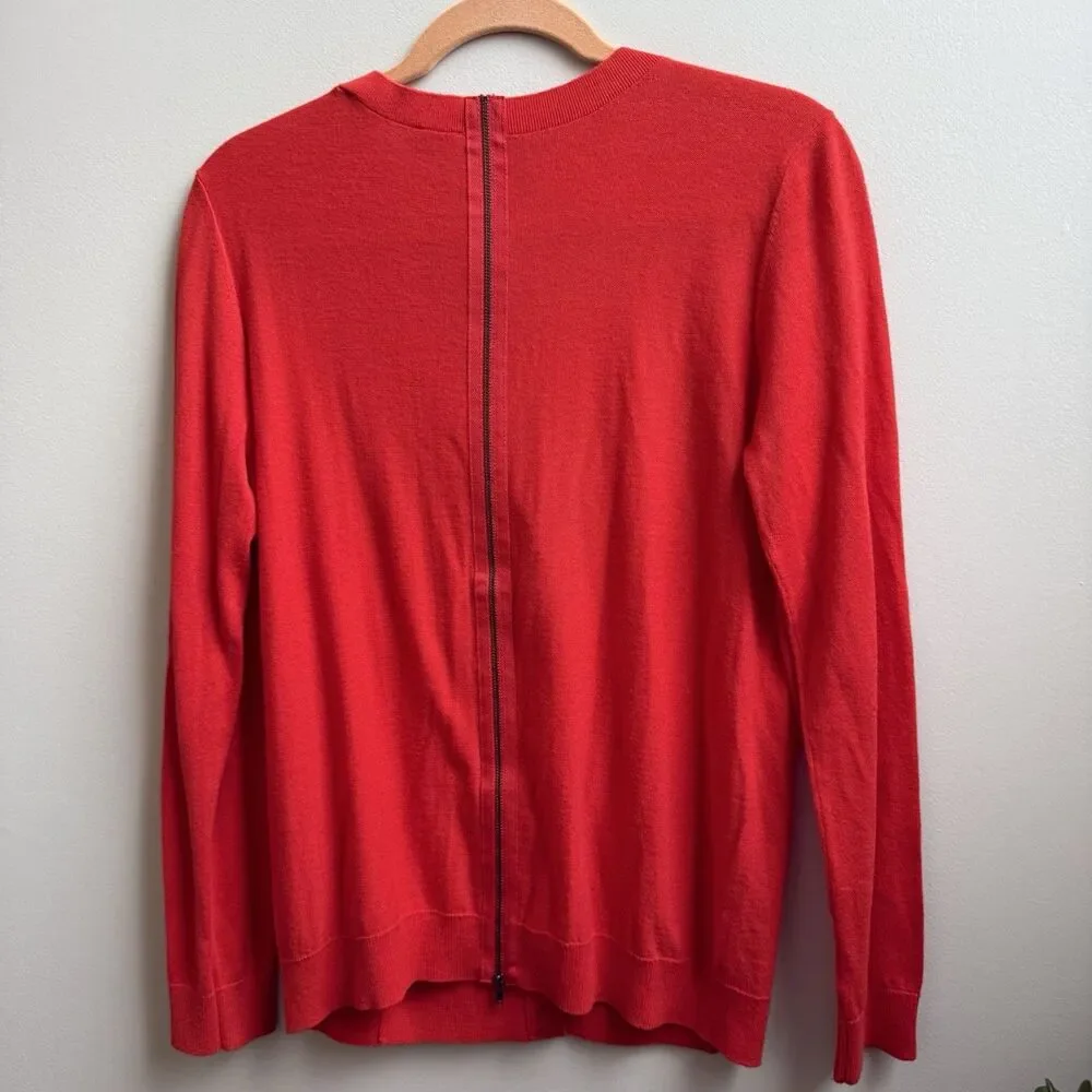 CAbi Cobblestone Cardigan Sweater Fiery Red Full Zip Back Size SMALL